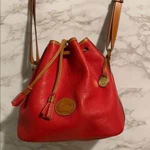 Vintage Dooney & Bourke Red Drawstring Bucket Bag